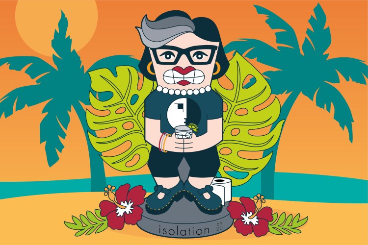 Bridget Halberstadt illustration. Isolation Tiki.